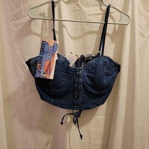 Cute Corset Denim Top for Sale Size Large